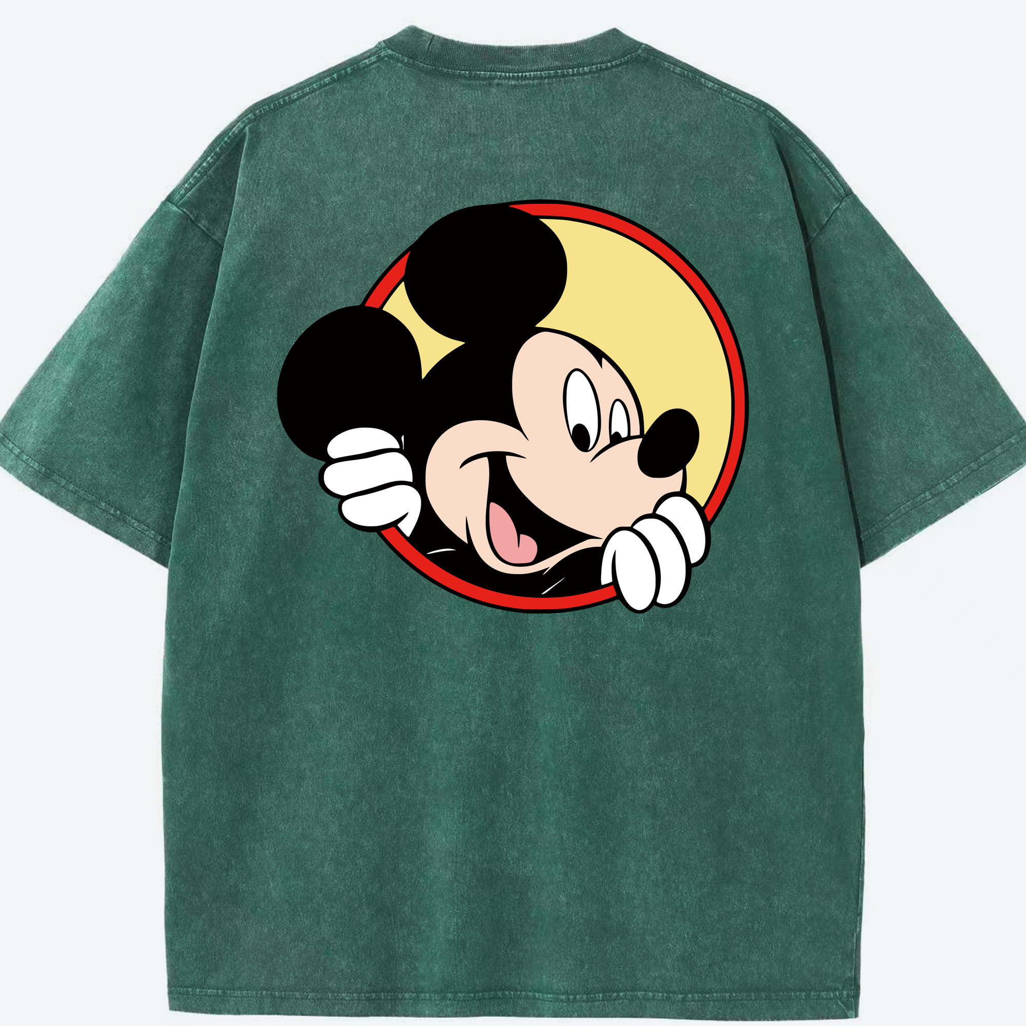 （画像用） ミッキーマウス Mickey Mouse 綿100% ヴィンテージ風 半袖Tシャツ（背面プリント）